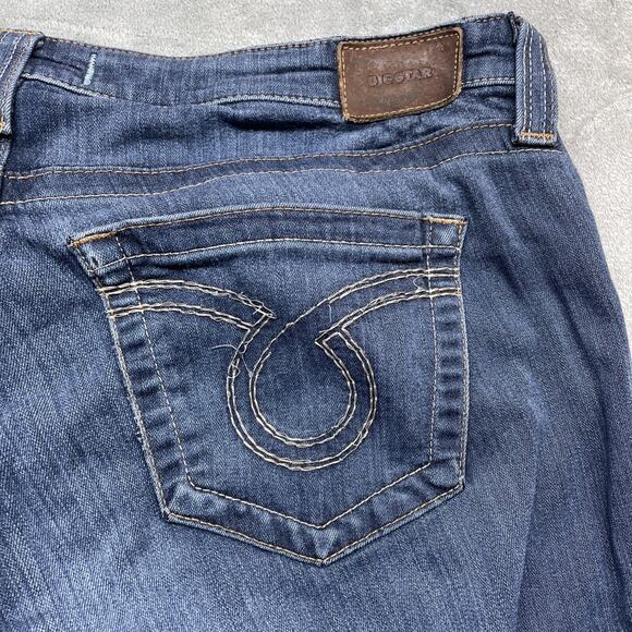 Big Star Jeans Womens 32 Blue Maddie Boot Cut Stretch Distressed Denim -READ- - Picture 8 of 13